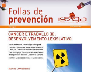 Folla de Prevención nº 11 - Agosto 2009 - Cancro e Traballo (II)