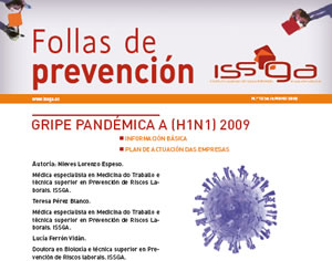 Folla de prevención nº 12 - Setembro 2009 - Gripe Pandémica A (H1N1) 2009: información básica, plan de actuación das empresas