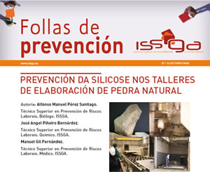 Folla de prevención nº 13 - Outubro 2009 - Prevención da silicose nos talleres de elaboración de pedra natural