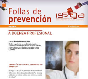 Folla de prevención nº 16 - Xaneiro 2010 - A doenza profesional.