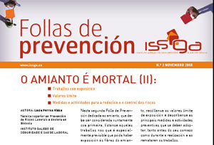 Folla de Prevención nº 2 - Novembro 2008 - O amianto é mortal (II)