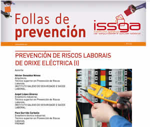 Folla de prevención nº 25 - Prevención de riscos laborais de orixe eléctrica (I)