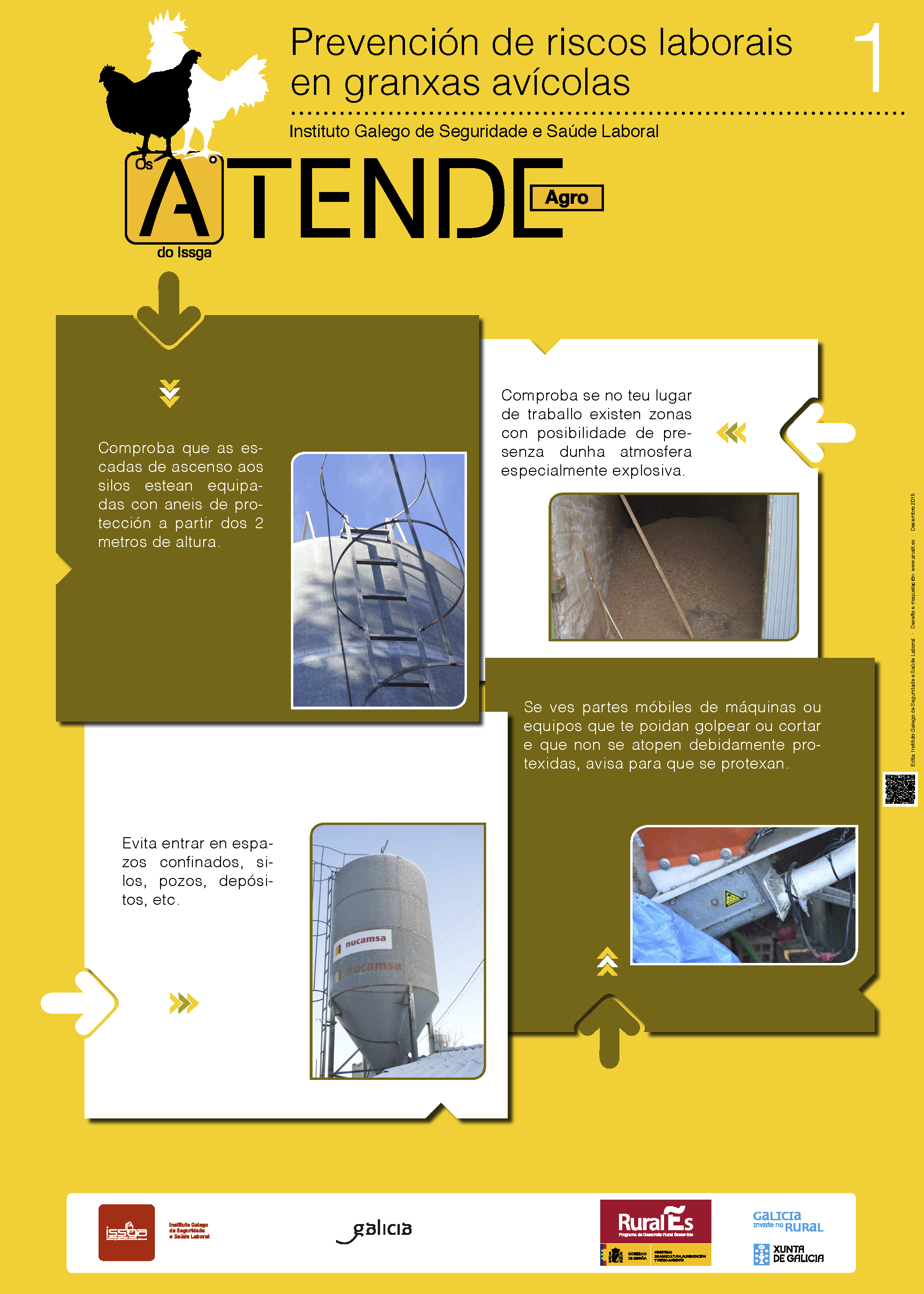 CARTEL. Os Atende do Issga: Agro. Prevención de riscos laborais en granxas avícolas