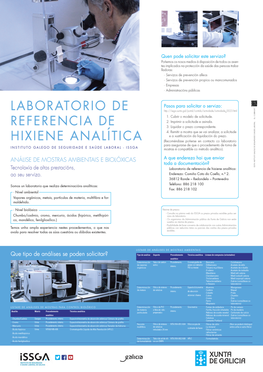 Laboratorio de referencia de hixiene analítica do ISSGA_Cartel