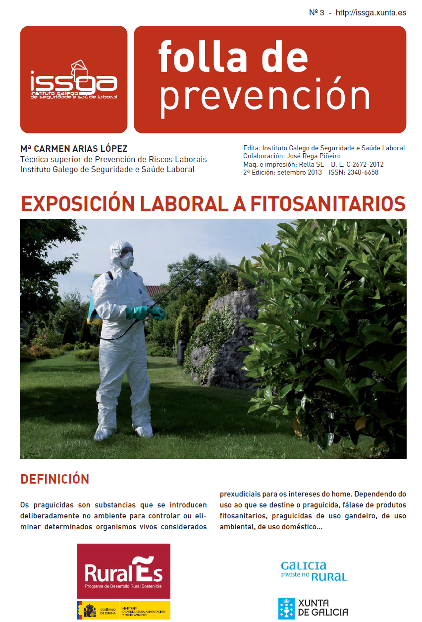 Publicada unha reedición da Folla de prevención de exposición laboral a fitosanitarios