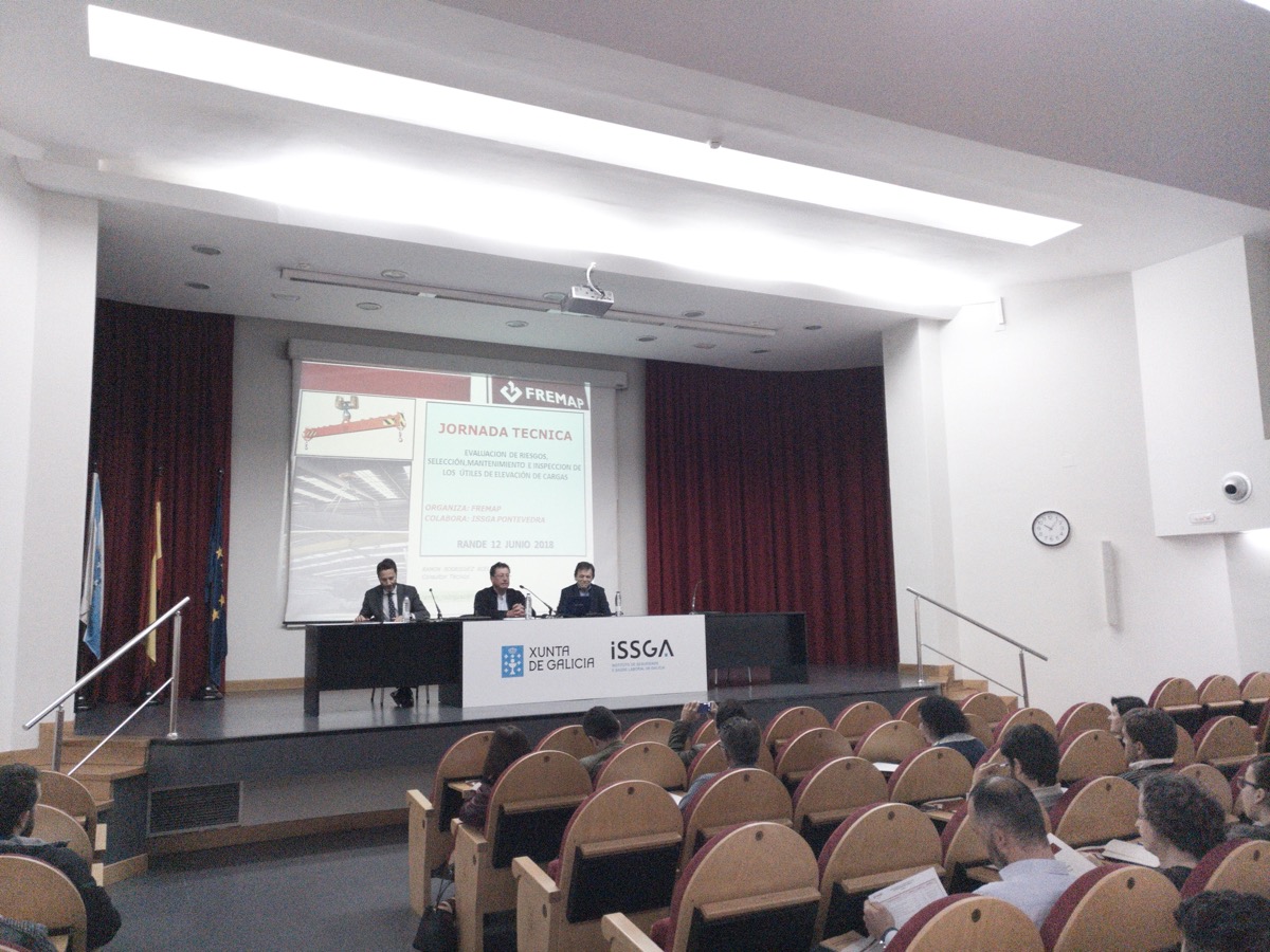 Hoxe tivo lugar no centro ISSGA de Pontevedra unha xornada sobre útiles de elevación de cargas
